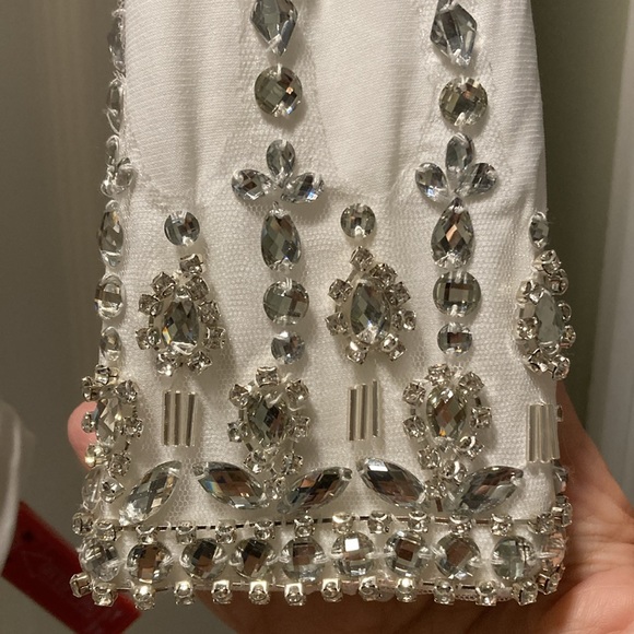 MAC DUGGAL FOLDOVER LONG SLEEVE JEWELED MIDI DRESS NWT 2 - Picture 6 of 9